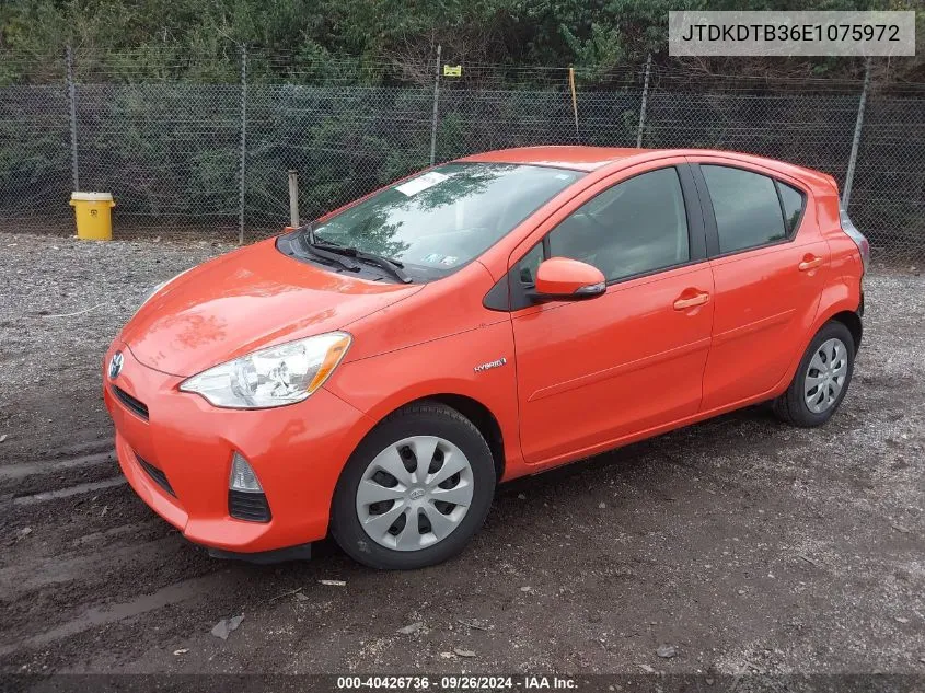 JTDKDTB36E1075972 2014 Toyota Prius C Three