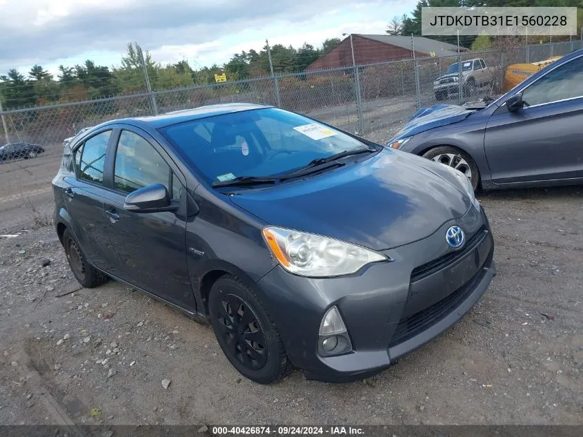 2014 Toyota Prius C Two VIN: JTDKDTB31E1560228 Lot: 40426874