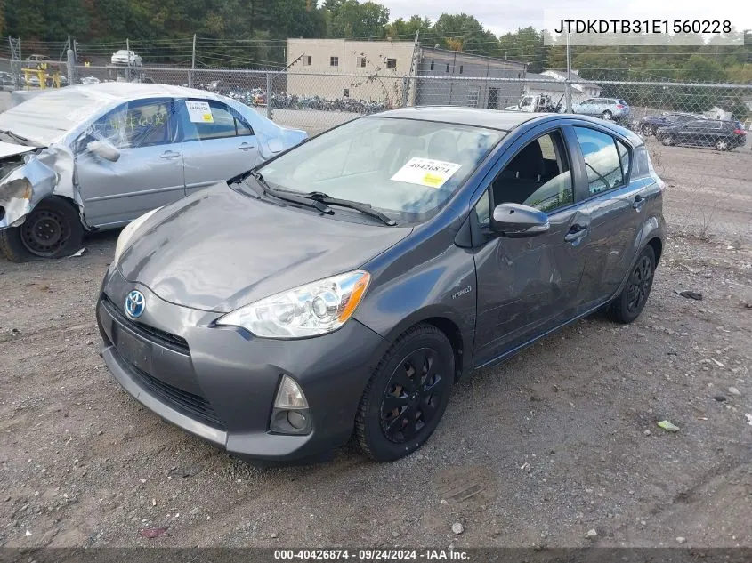 2014 Toyota Prius C Two VIN: JTDKDTB31E1560228 Lot: 40426874