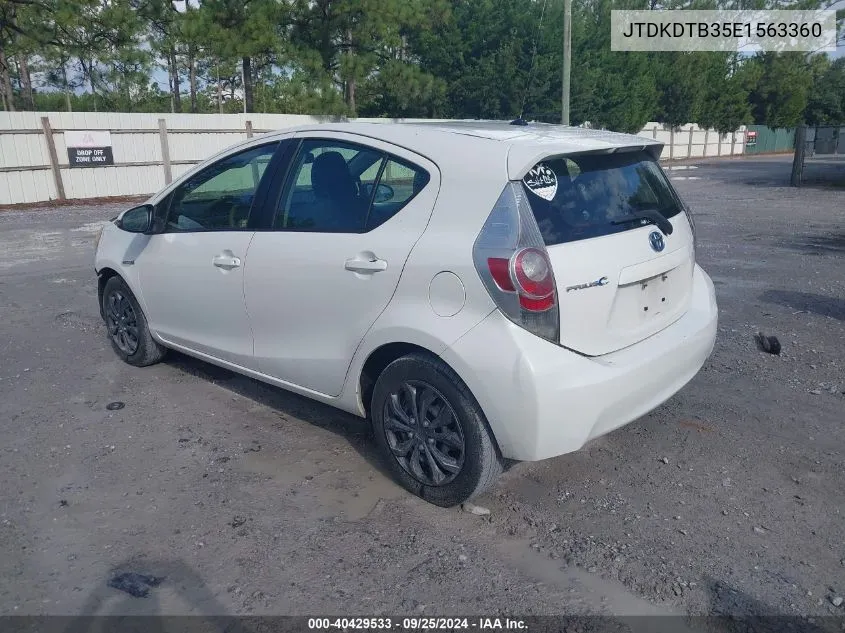 2014 Toyota Prius C Two VIN: JTDKDTB35E1563360 Lot: 40429533