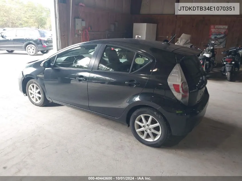 JTDKDTB34E1070351 2014 Toyota Prius C Three