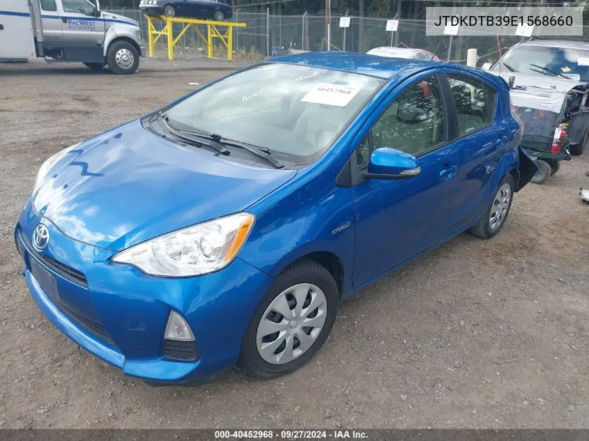 2014 Toyota Prius C One VIN: JTDKDTB39E1568660 Lot: 40452968