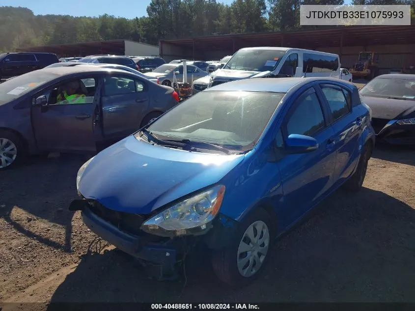 2014 Toyota Prius C One VIN: JTDKDTB33E1075993 Lot: 40488651