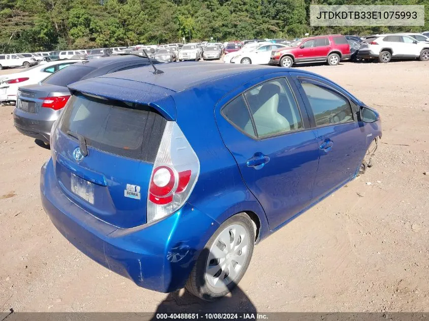 2014 Toyota Prius C One VIN: JTDKDTB33E1075993 Lot: 40488651