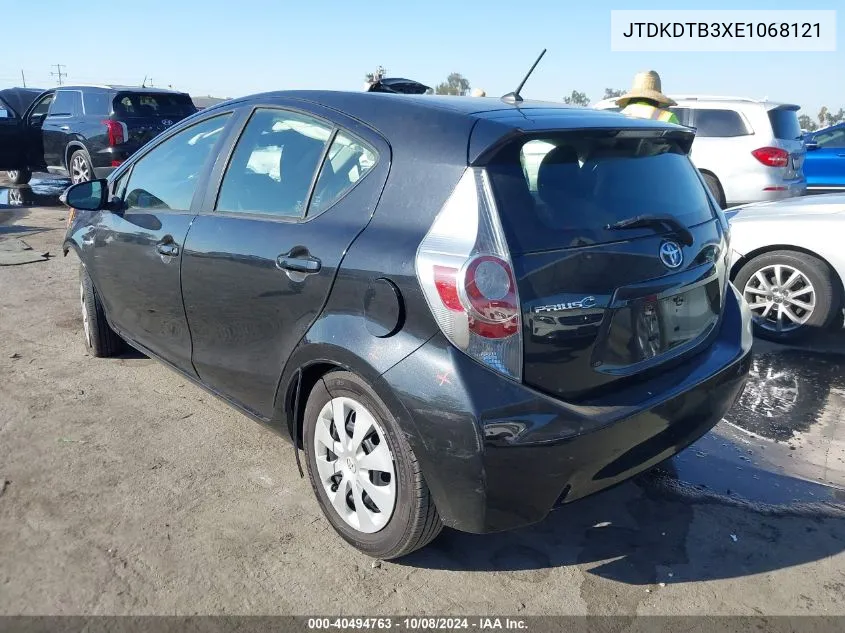 2014 Toyota Prius C Two VIN: JTDKDTB3XE1068121 Lot: 40494763