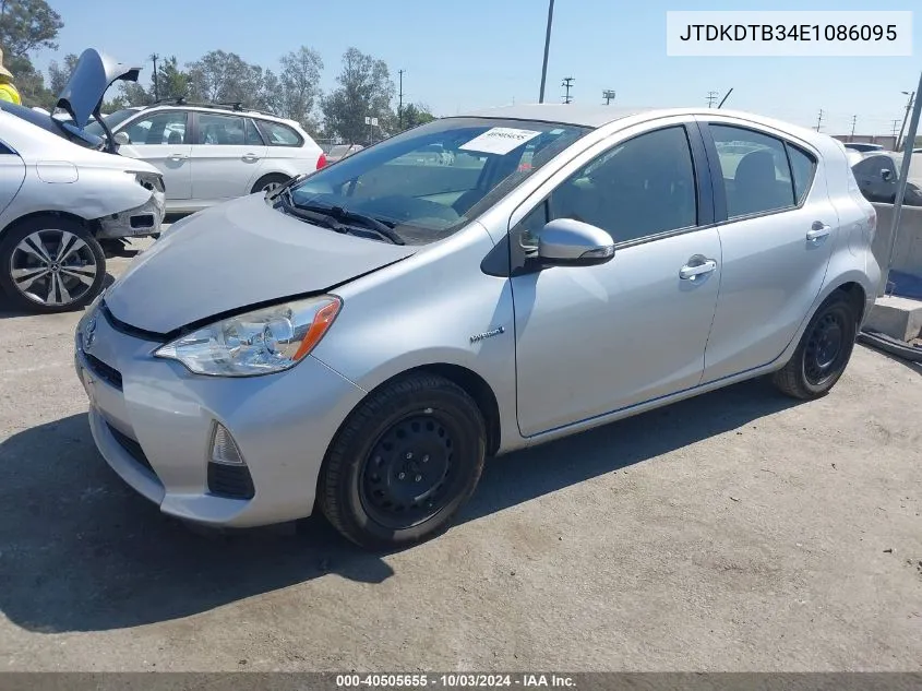 2014 Toyota Prius C Two VIN: JTDKDTB34E1086095 Lot: 40505655