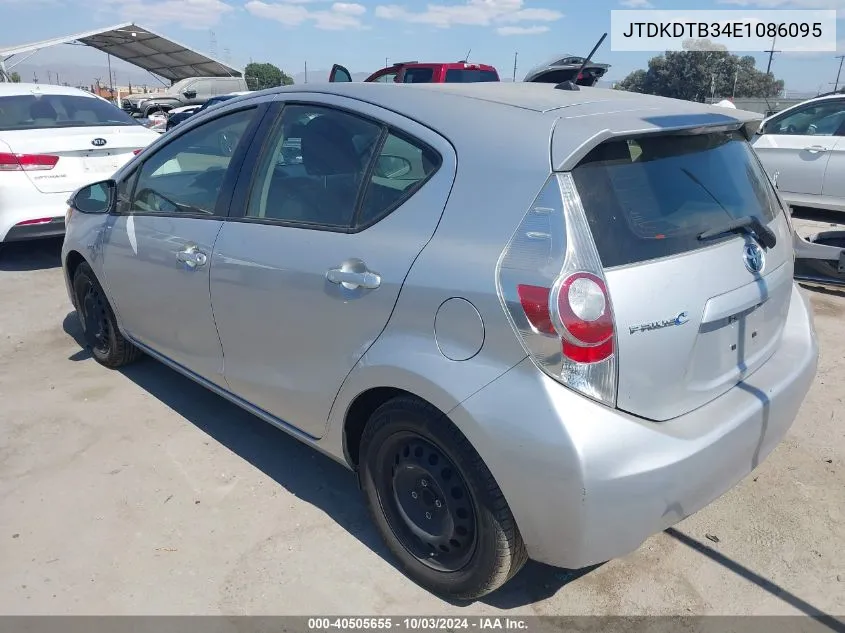 2014 Toyota Prius C Two VIN: JTDKDTB34E1086095 Lot: 40505655