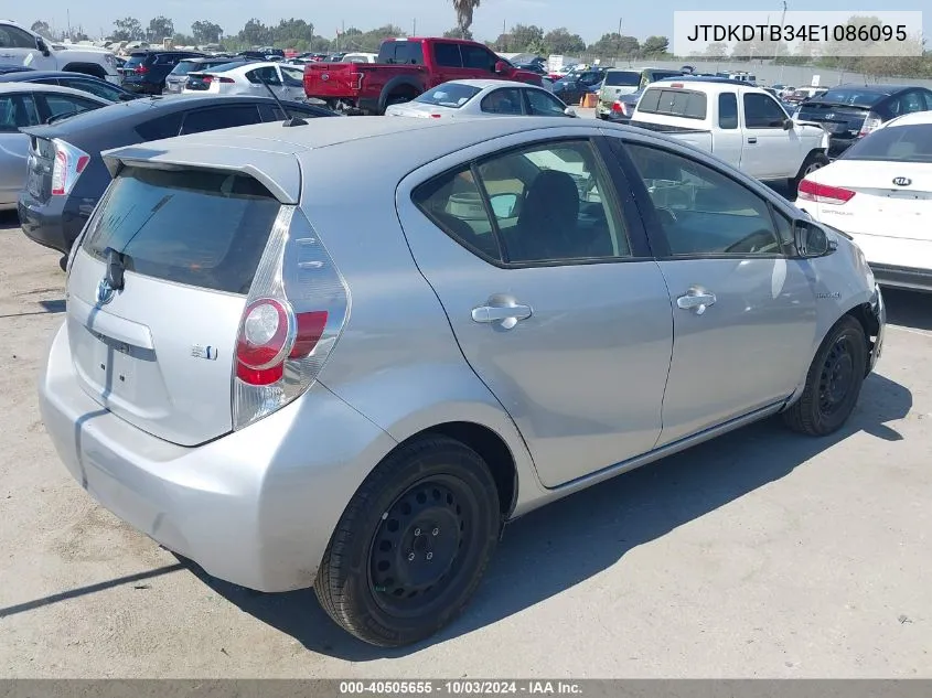 2014 Toyota Prius C Two VIN: JTDKDTB34E1086095 Lot: 40505655