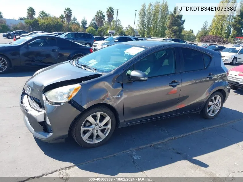 2014 Toyota Prius C Four VIN: JTDKDTB34E1073380 Lot: 40506969