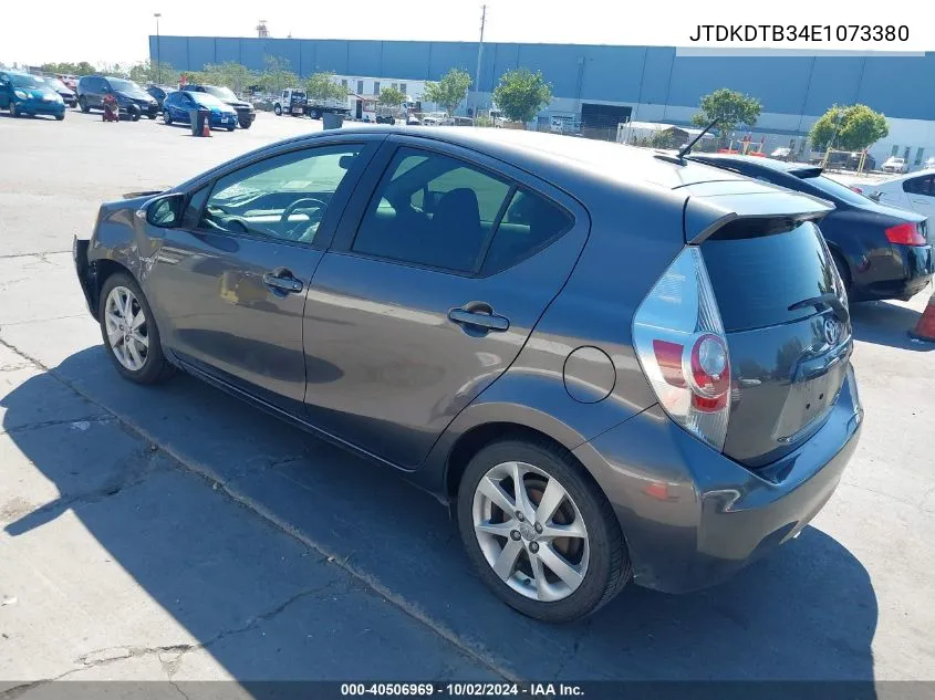 2014 Toyota Prius C Four VIN: JTDKDTB34E1073380 Lot: 40506969