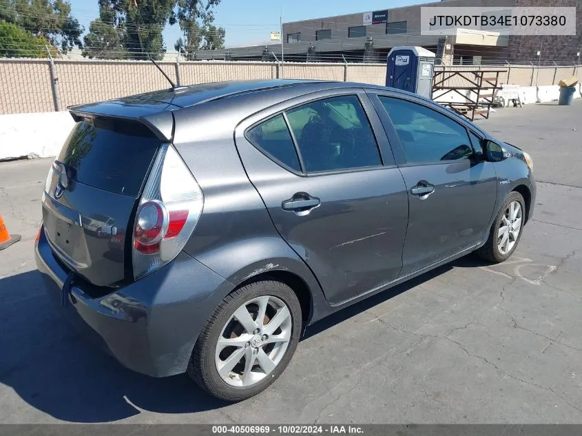 2014 Toyota Prius C Four VIN: JTDKDTB34E1073380 Lot: 40506969