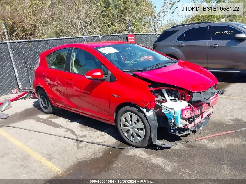 2014 Toyota Prius C One VIN: JTDKDTB31E1068122 Lot: 40531064