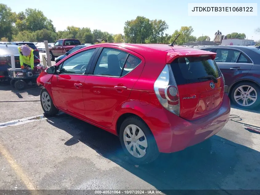 2014 Toyota Prius C One VIN: JTDKDTB31E1068122 Lot: 40531064