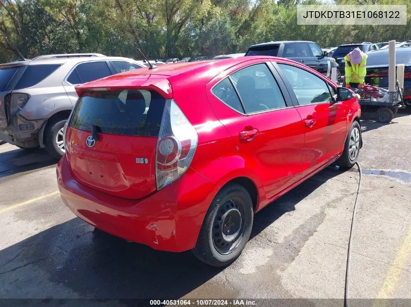 2014 Toyota Prius C One VIN: JTDKDTB31E1068122 Lot: 40531064