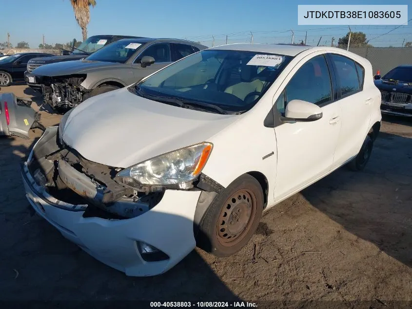 2014 Toyota Prius C VIN: JTDKDTB38E1083605 Lot: 40538803