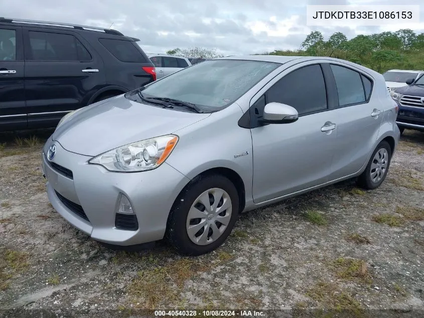 2014 Toyota Prius C VIN: JTDKDTB33E1086153 Lot: 40540328