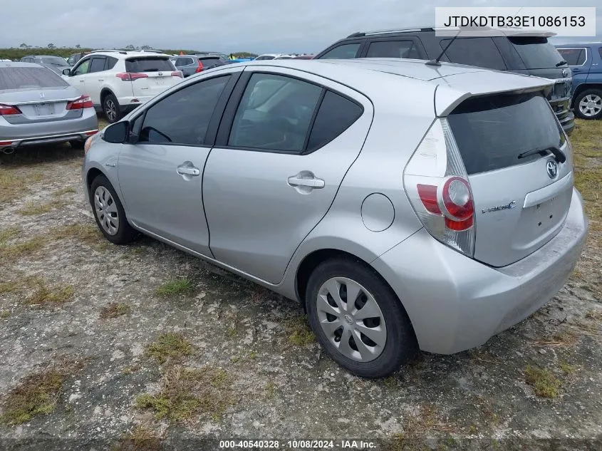 2014 Toyota Prius C VIN: JTDKDTB33E1086153 Lot: 40540328