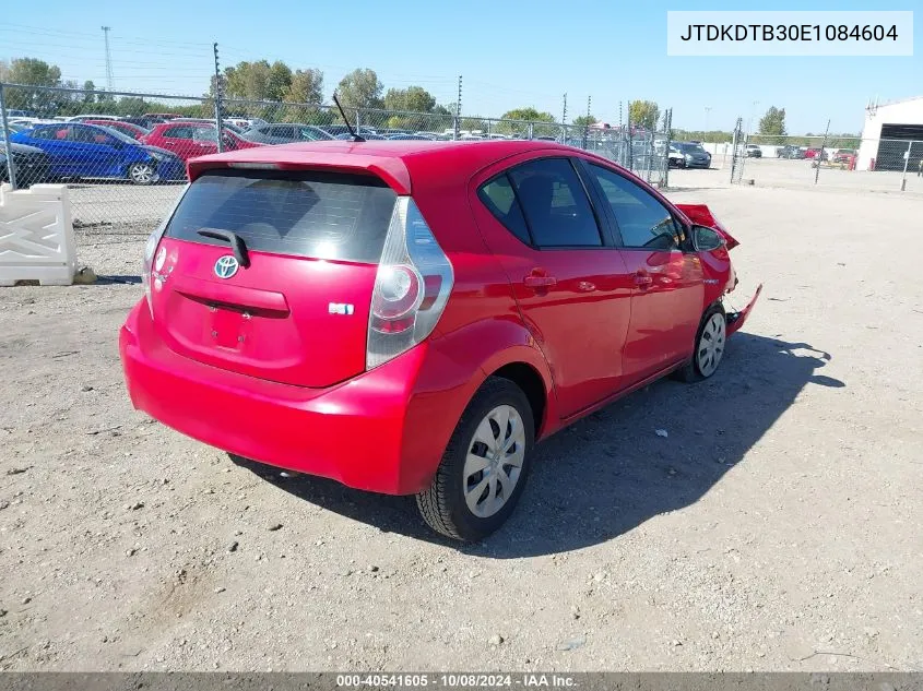 2014 Toyota Prius C One VIN: JTDKDTB30E1084604 Lot: 40541605