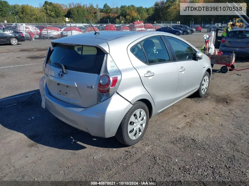 JTDKDTB39E1070538 2014 Toyota Prius C Two