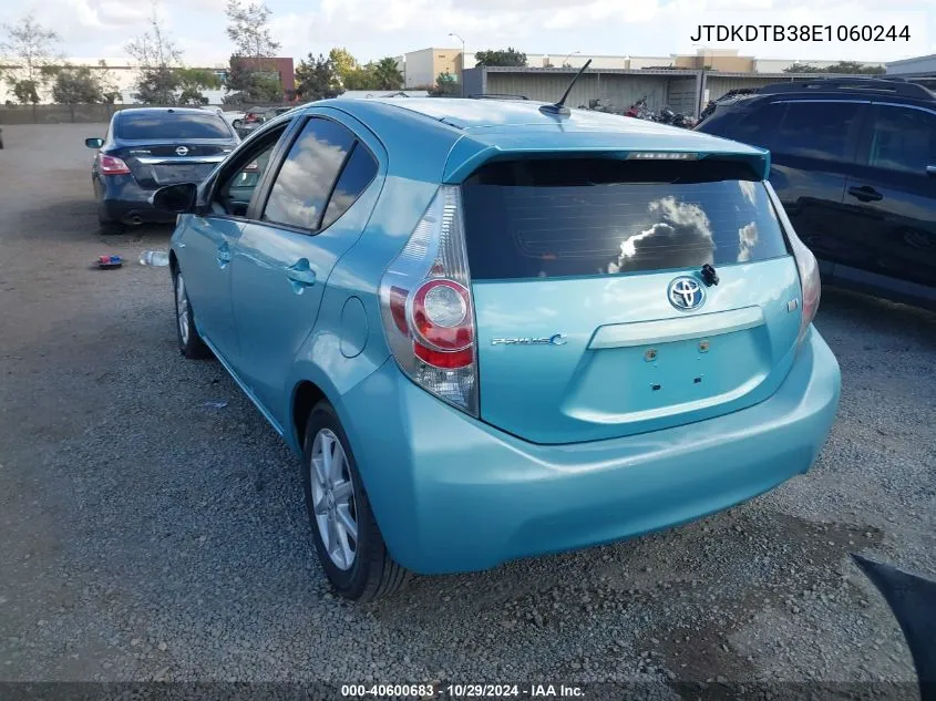 2014 Toyota Prius C Three VIN: JTDKDTB38E1060244 Lot: 40600683