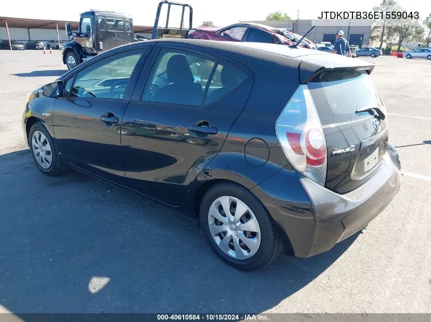 2014 Toyota Prius C Two VIN: JTDKDTB36E1559043 Lot: 40610584