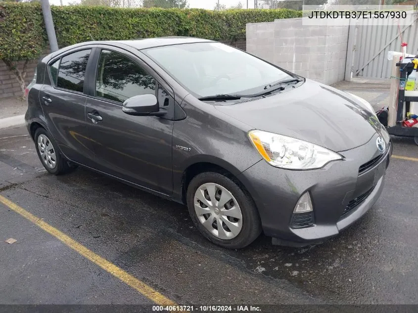 2014 Toyota Prius C Two VIN: JTDKDTB37E1567930 Lot: 40613721