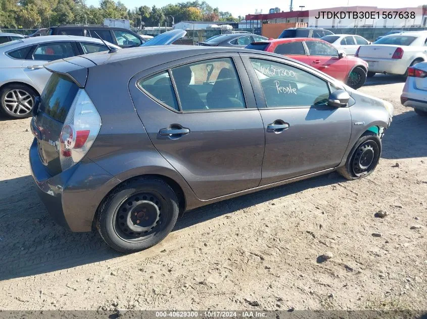 2014 Toyota Prius C Two VIN: JTDKDTB30E1567638 Lot: 40629300