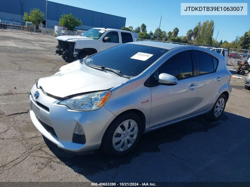 2014 Toyota Prius C Three VIN: JTDKDTB39E1063007 Lot: 40653390