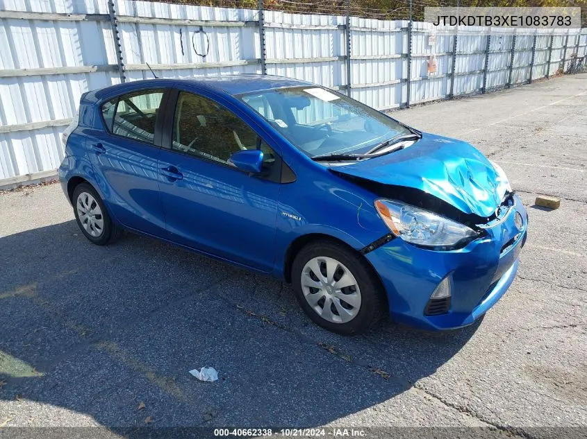 2014 Toyota Prius C Two VIN: JTDKDTB3XE1083783 Lot: 40662338