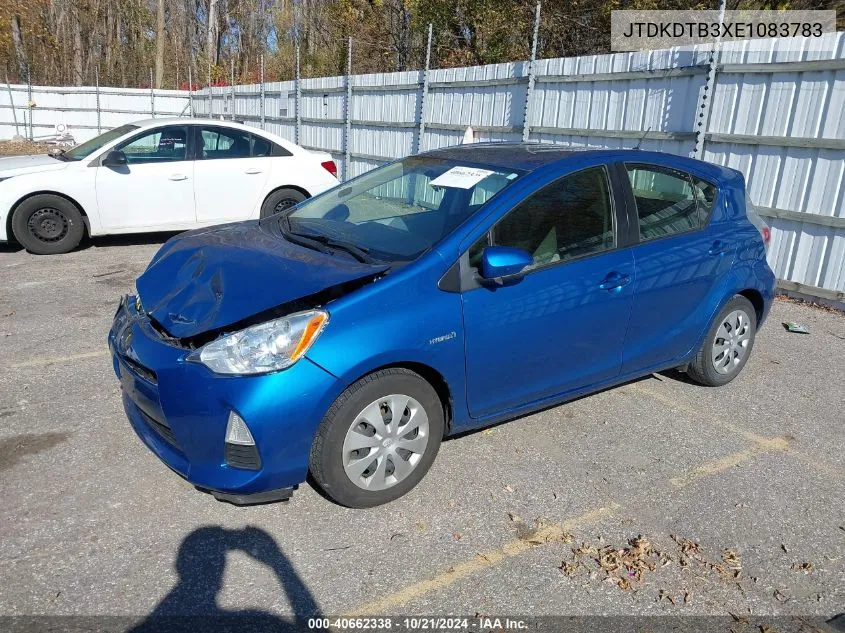 2014 Toyota Prius C Two VIN: JTDKDTB3XE1083783 Lot: 40662338