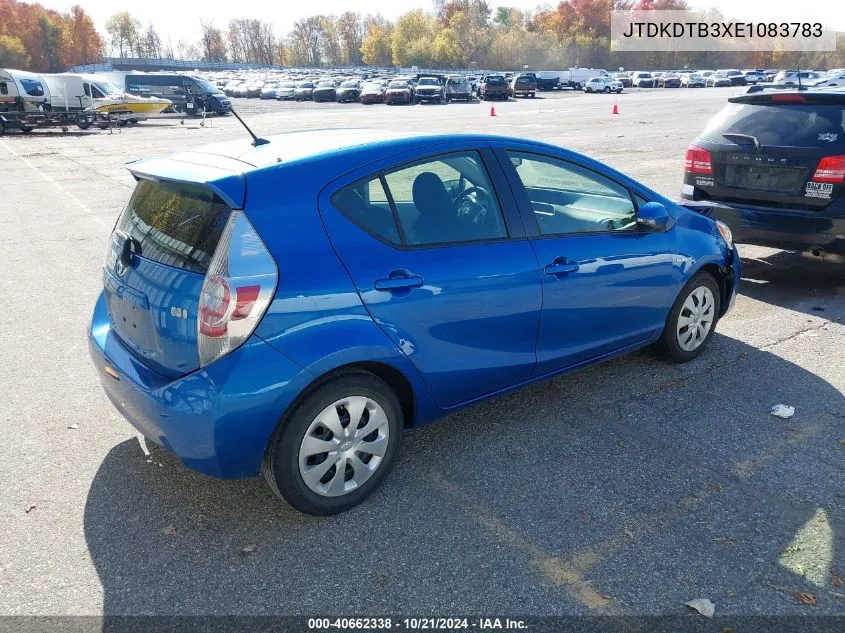 2014 Toyota Prius C Two VIN: JTDKDTB3XE1083783 Lot: 40662338