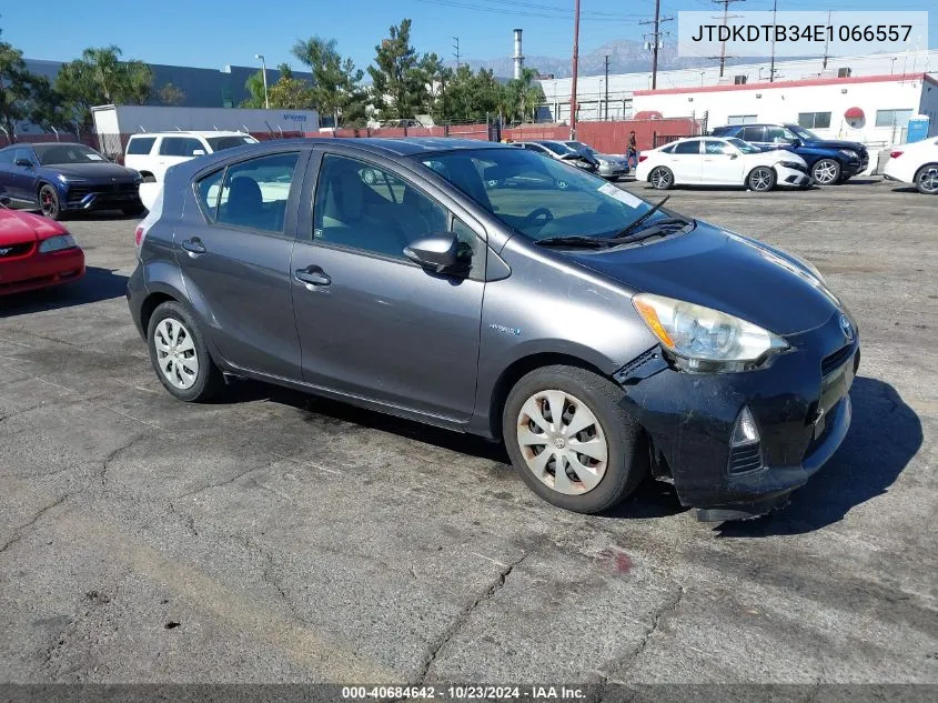 2014 Toyota Prius C One VIN: JTDKDTB34E1066557 Lot: 40684642