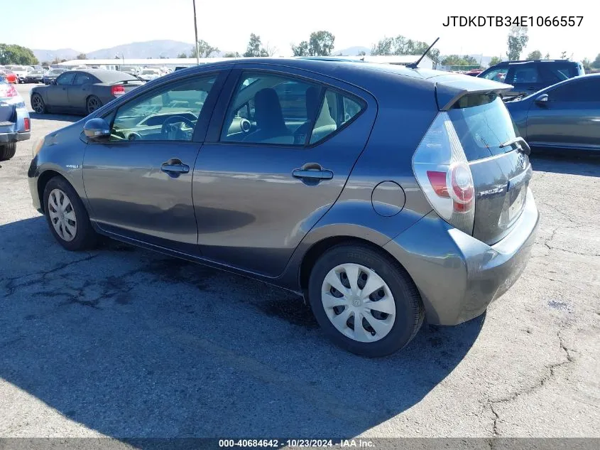 2014 Toyota Prius C One VIN: JTDKDTB34E1066557 Lot: 40684642