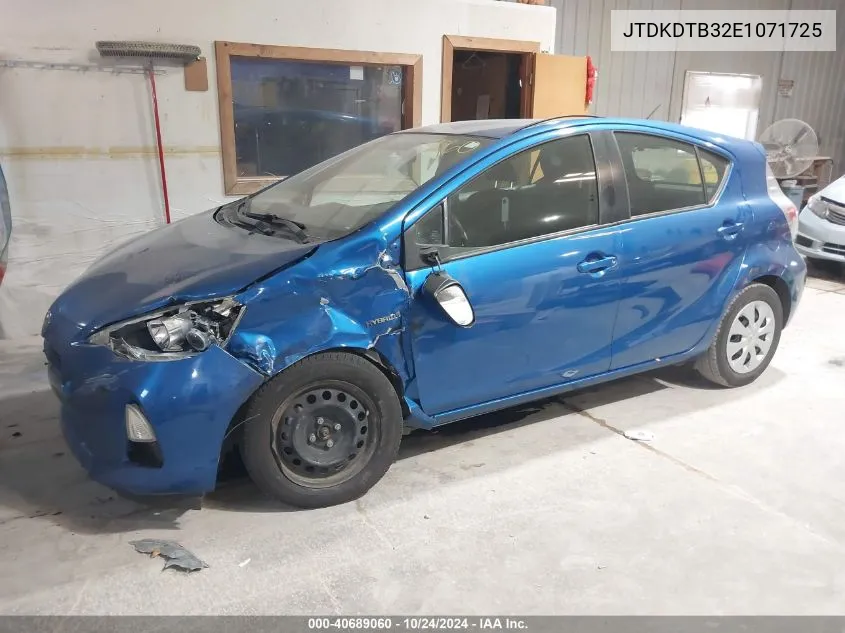 JTDKDTB32E1071725 2014 Toyota Prius C Two