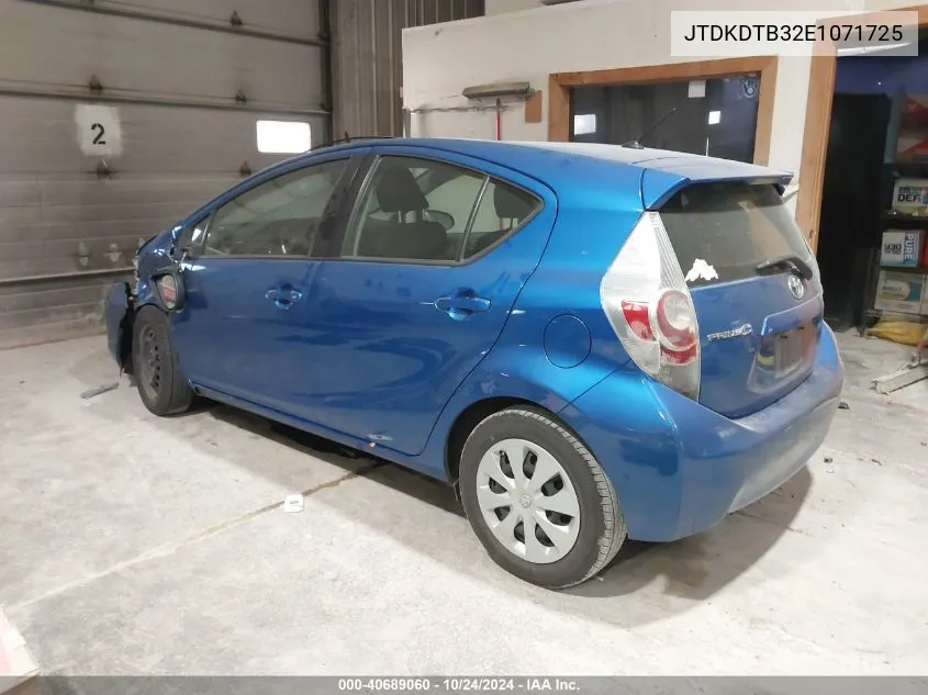 JTDKDTB32E1071725 2014 Toyota Prius C Two