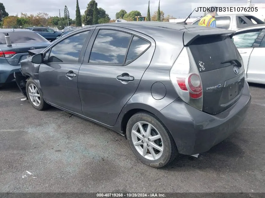 2014 Toyota Prius C Three VIN: JTDKDTB31E1076205 Lot: 40719268