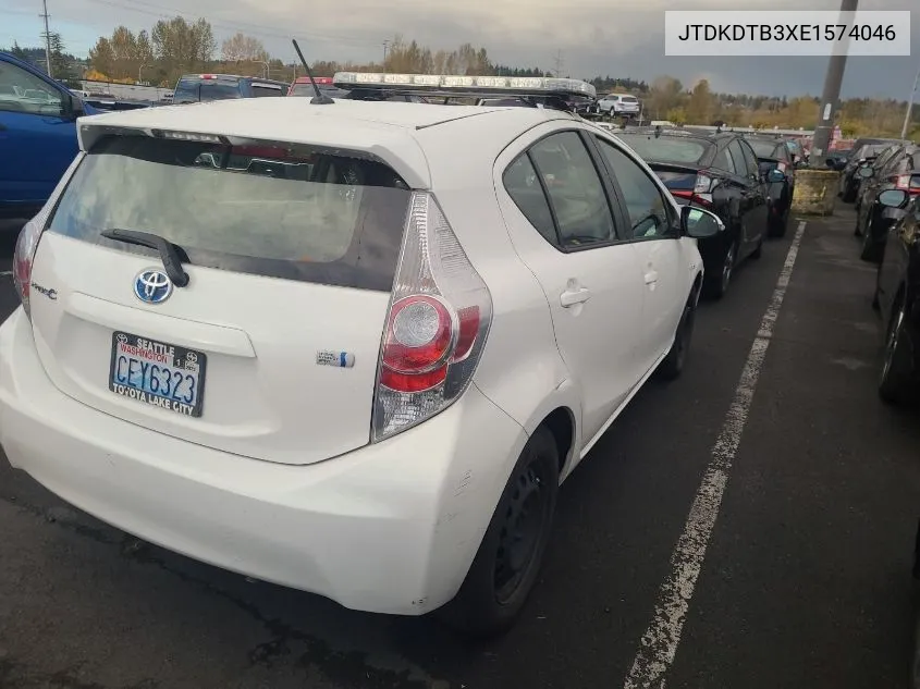 2014 Toyota Prius C Two VIN: JTDKDTB3XE1574046 Lot: 40757095