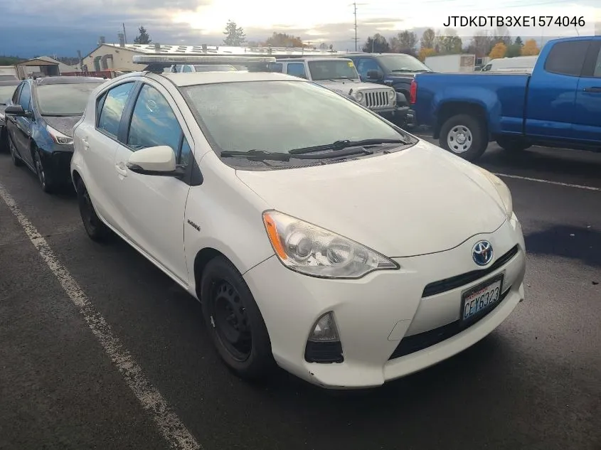 2014 Toyota Prius C Two VIN: JTDKDTB3XE1574046 Lot: 40757095