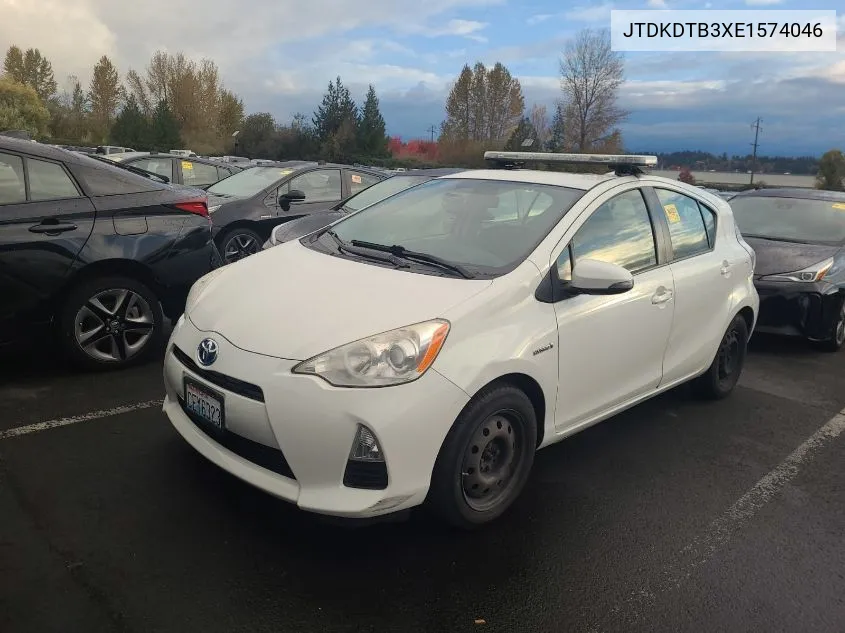 2014 Toyota Prius C Two VIN: JTDKDTB3XE1574046 Lot: 40757095