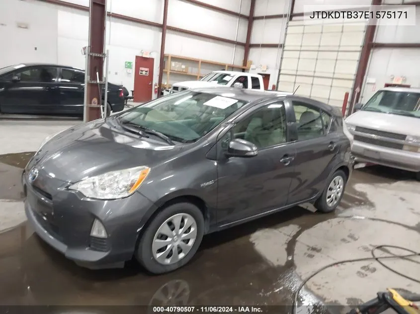 2014 Toyota Prius C One VIN: JTDKDTB37E1575171 Lot: 40790507