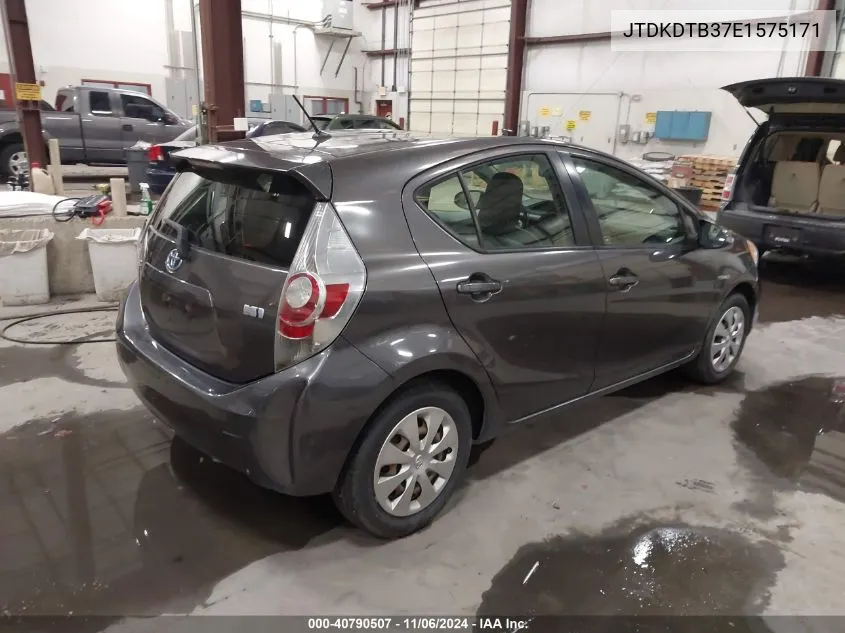 2014 Toyota Prius C One VIN: JTDKDTB37E1575171 Lot: 40790507