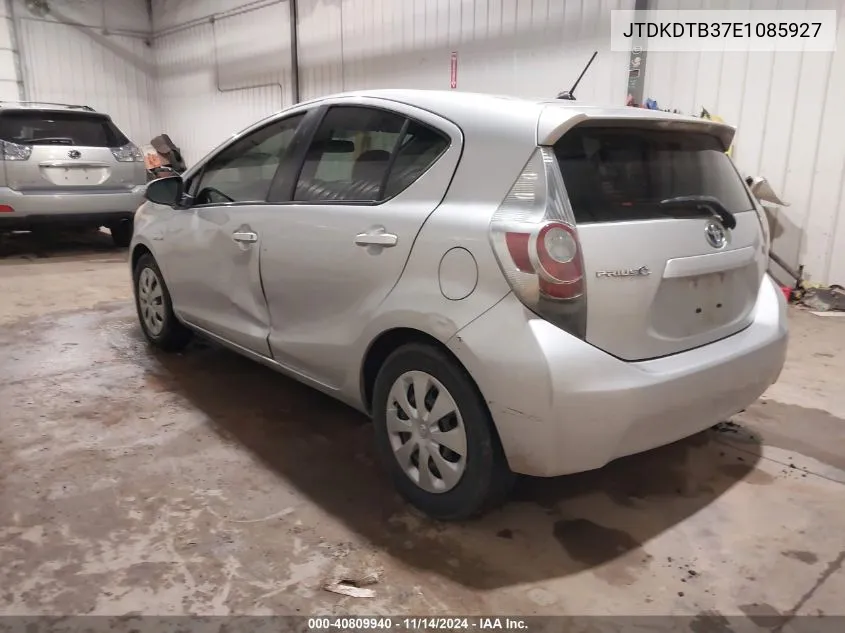 2014 Toyota Prius C Two VIN: JTDKDTB37E1085927 Lot: 40809940