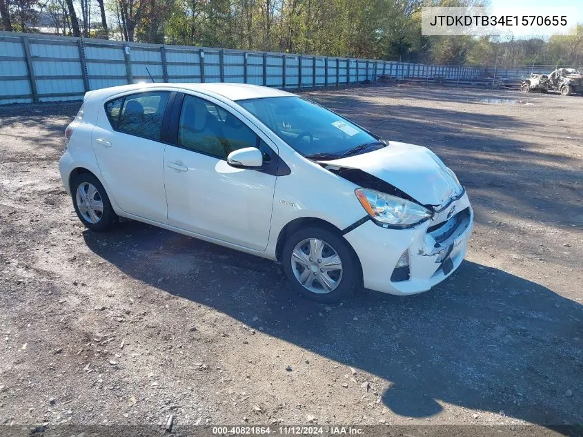 2014 Toyota Prius C One VIN: JTDKDTB34E1570655 Lot: 40821864