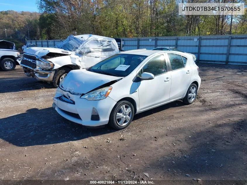 2014 Toyota Prius C One VIN: JTDKDTB34E1570655 Lot: 40821864