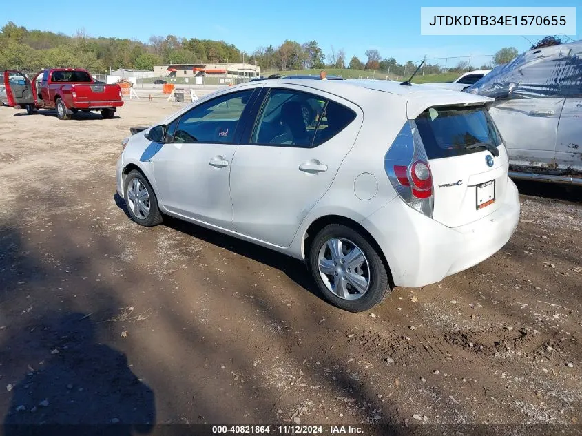 2014 Toyota Prius C One VIN: JTDKDTB34E1570655 Lot: 40821864