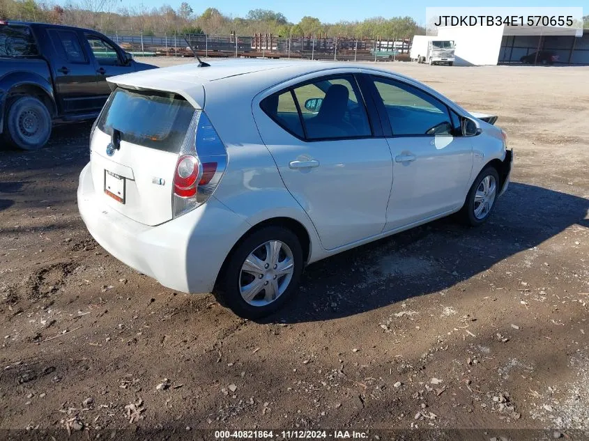 2014 Toyota Prius C One VIN: JTDKDTB34E1570655 Lot: 40821864