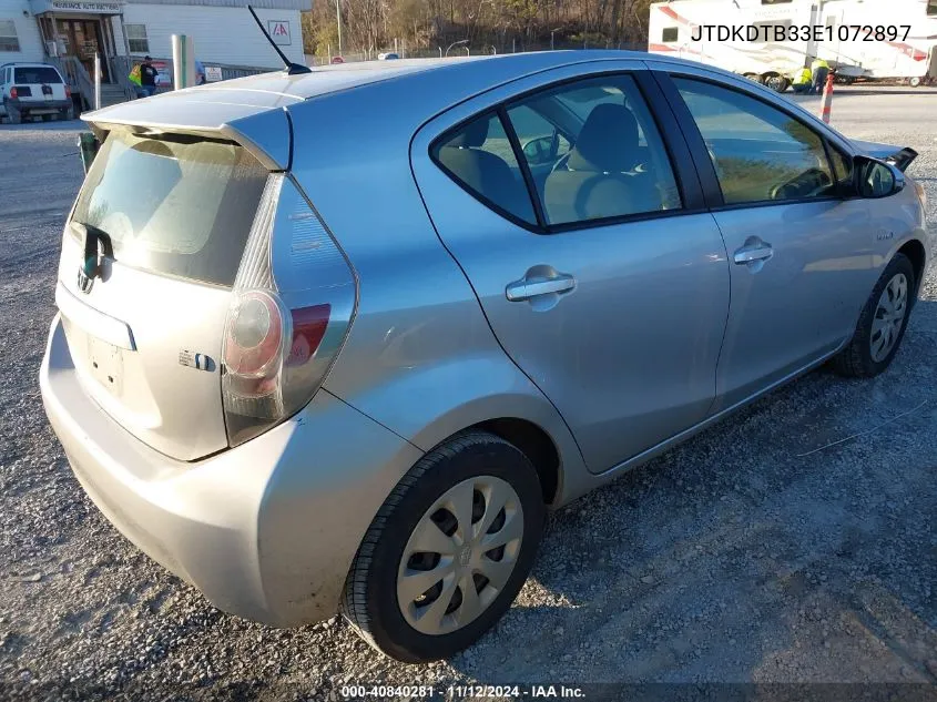 2014 Toyota Prius C Two VIN: JTDKDTB33E1072897 Lot: 40840281