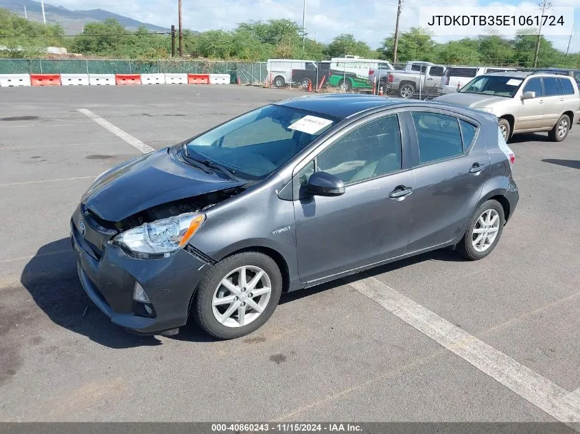 2014 Toyota Prius C Four/One/Three/Two VIN: JTDKDTB35E1061724 Lot: 40860243