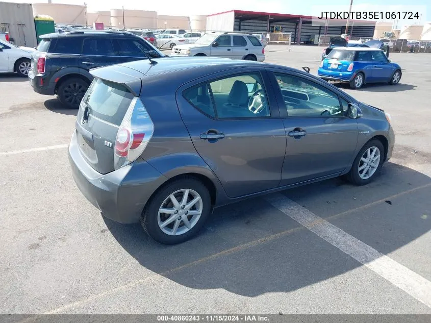 2014 Toyota Prius C Four/One/Three/Two VIN: JTDKDTB35E1061724 Lot: 40860243