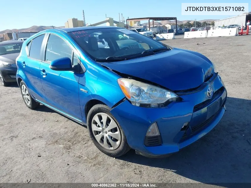 2014 Toyota Prius C One VIN: JTDKDTB3XE1571082 Lot: 40862362